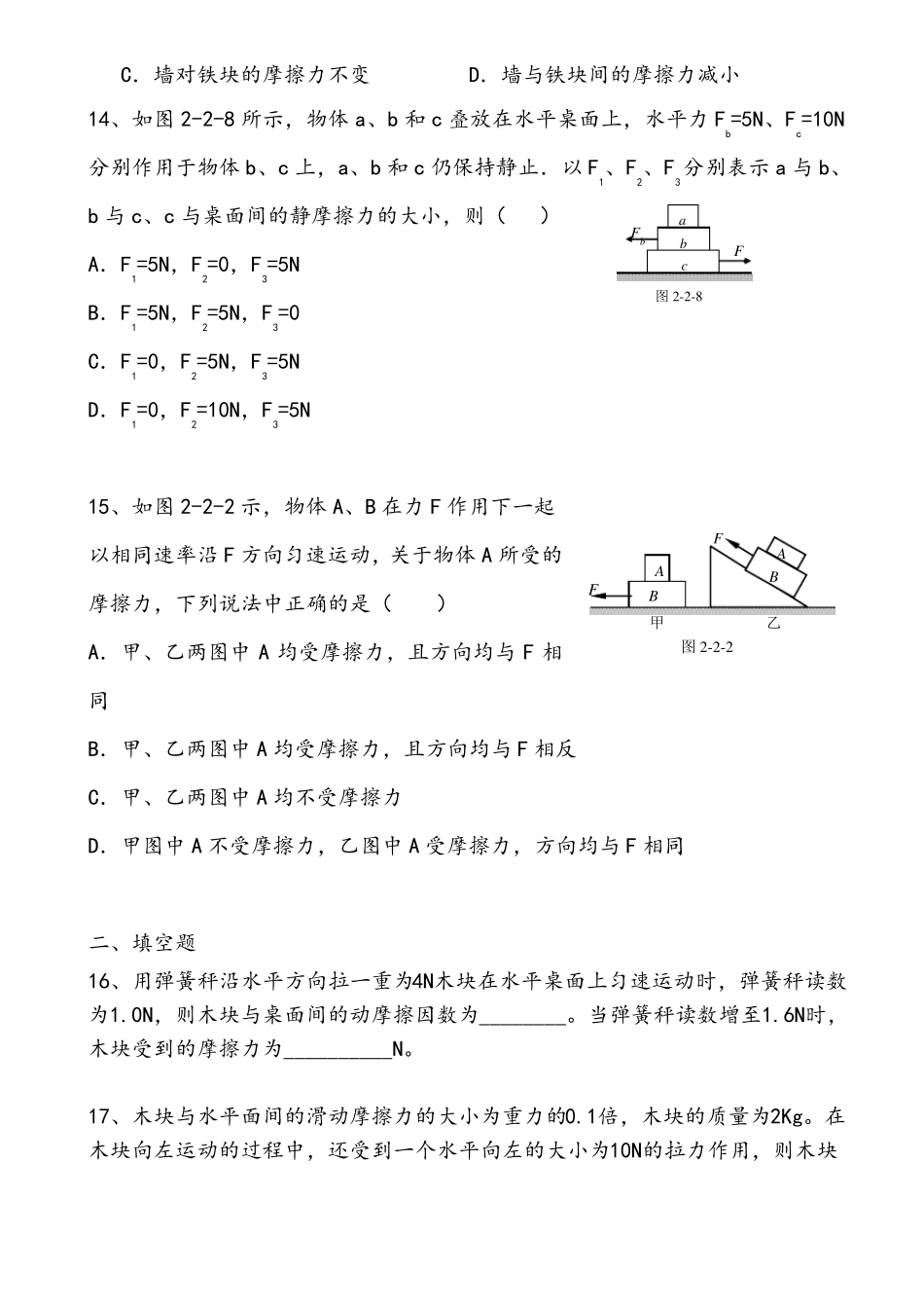 高一物理受力分析经典专题训练_第3页