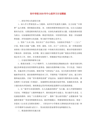 初校2020年中心组学习计划模板 