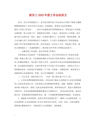新员工度工作总结范文2