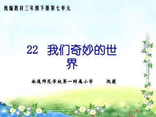 我们奇妙的世界