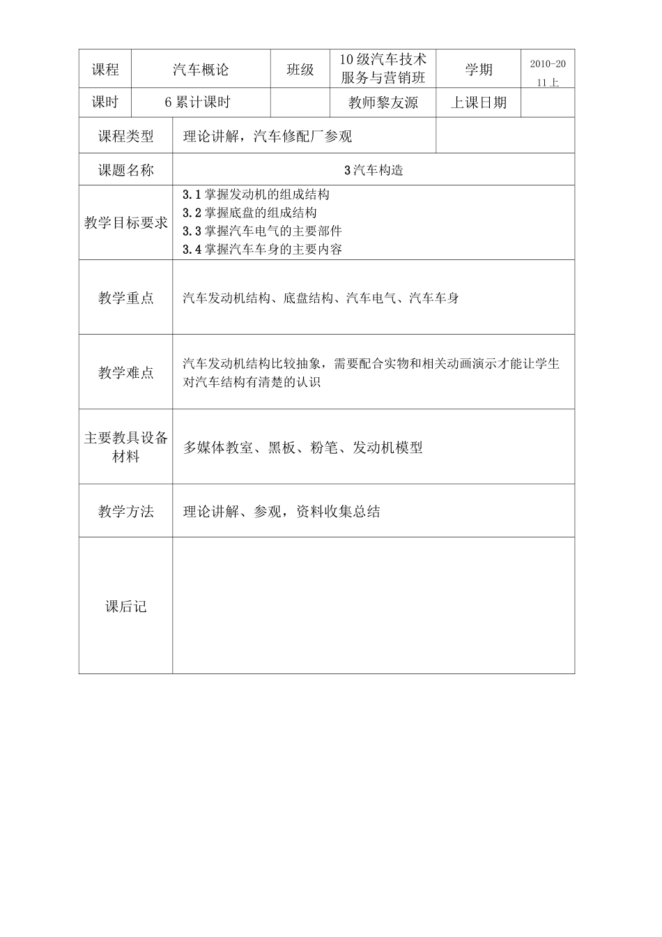 (汽车行业)讲汽车概论教案_第3页