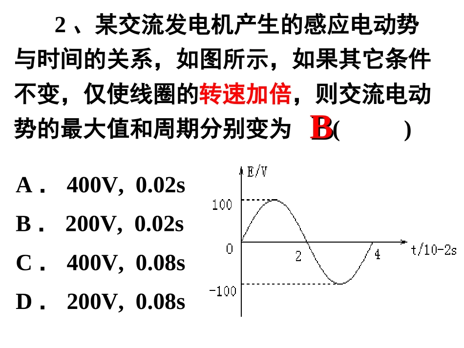 描述交变电流的物理量课件-河北省涞水波峰中学人教版高二物理选修-(共张PPT) ()_第3页