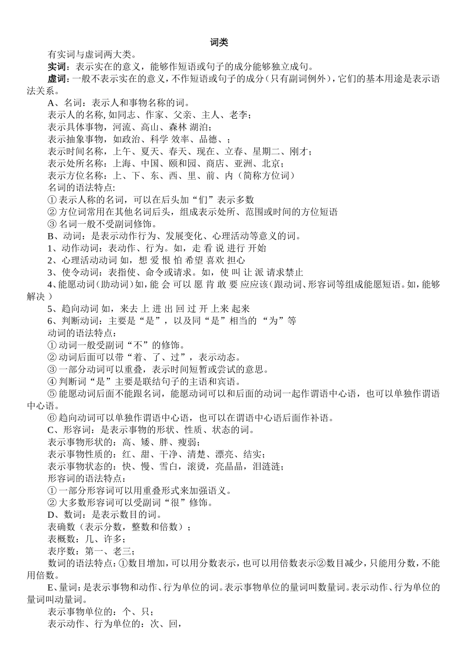 初中语法知识(词类、短语类型、句子成分及主干)_第1页