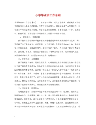 小学毕业班工作总结2