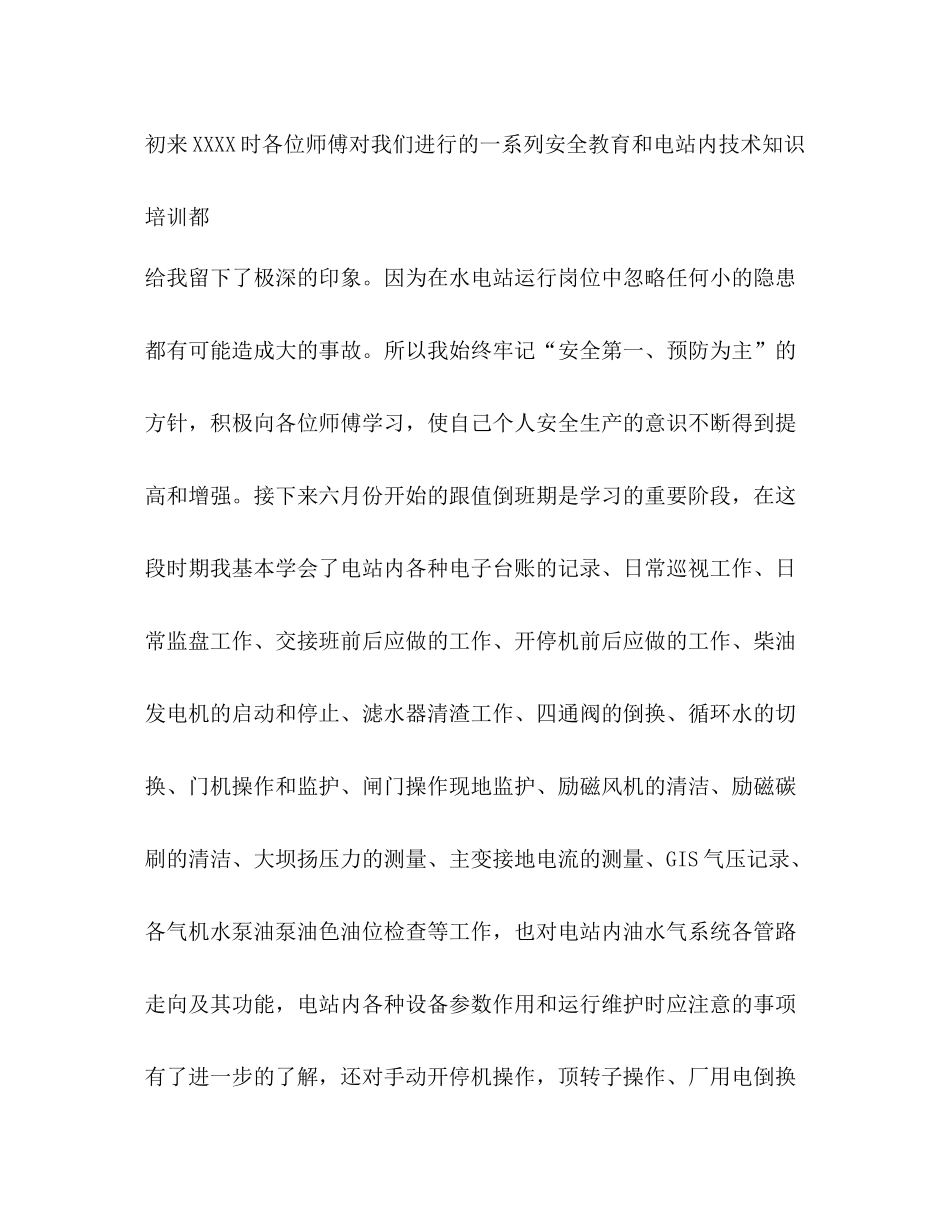 水电站试用期工作总结_第3页