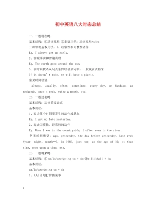 初中英语八大时态总结 