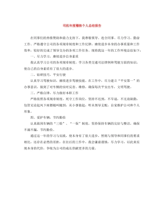 司机年度稽核个人总结报告