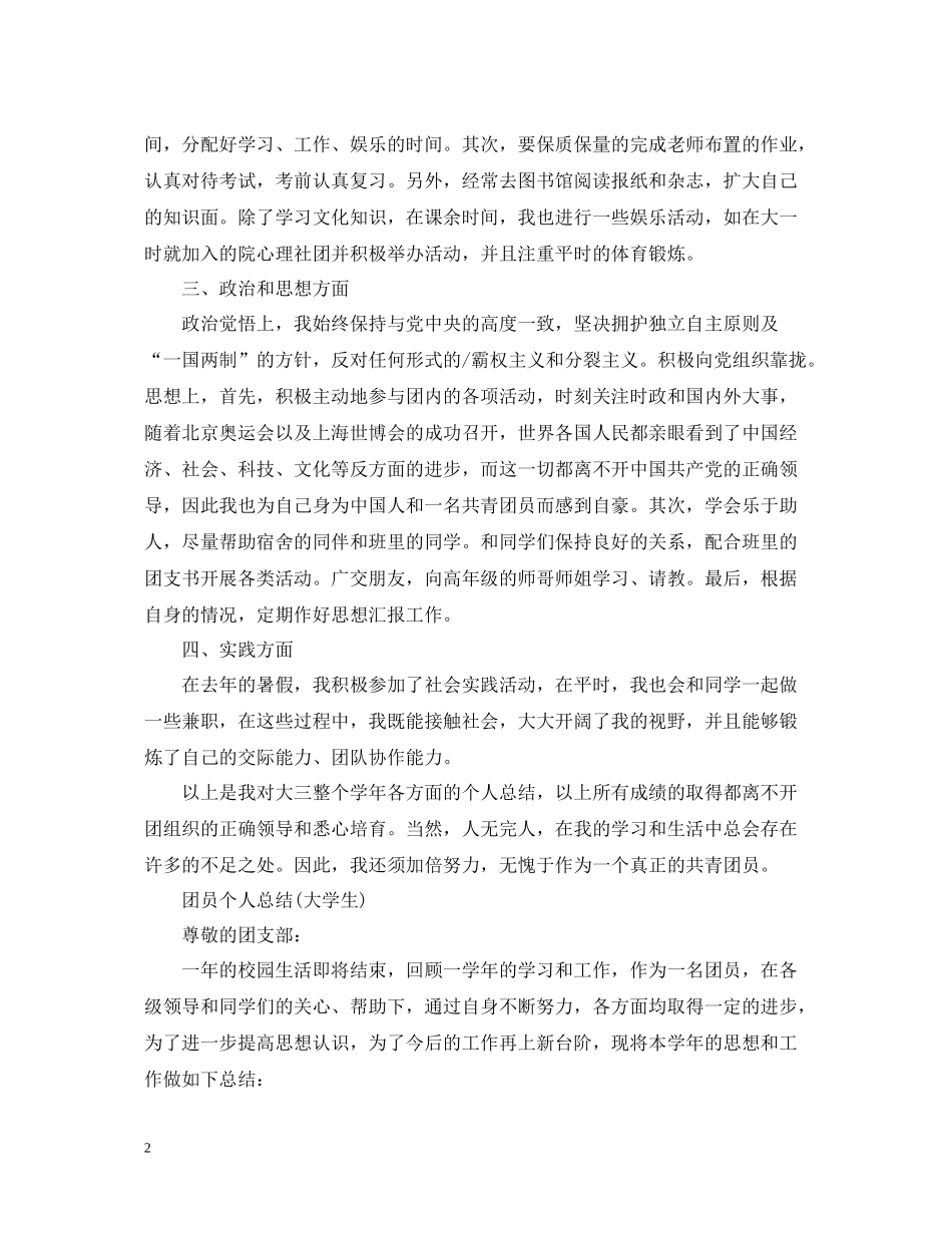 团员优秀自我总结范文_第2页