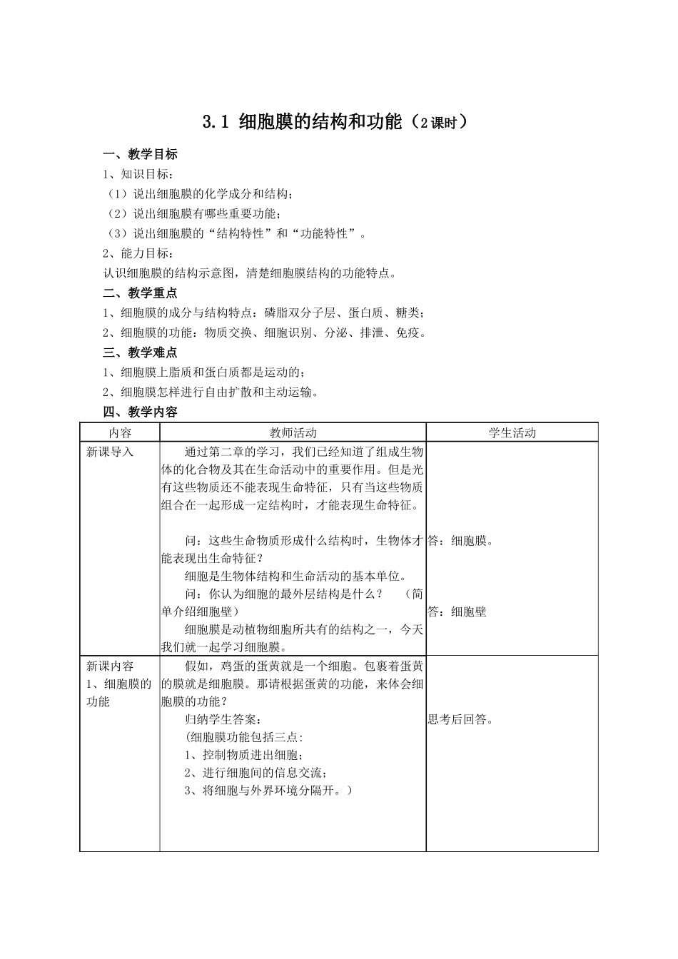 细胞膜的结构和功能_第1页