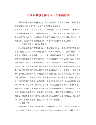 乡镇干部个人工作总结范例