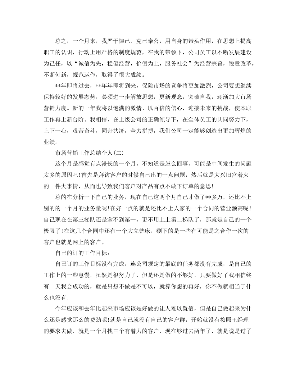 市场营销工作总结个人_第3页