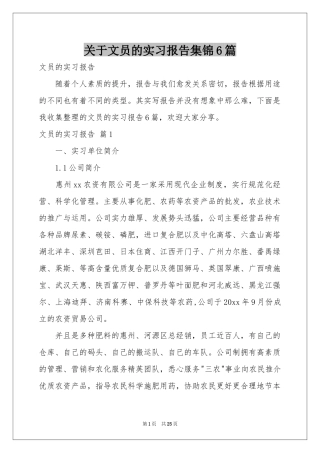 关于文员的实习报告集锦6篇