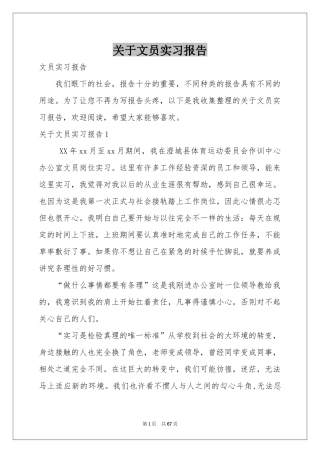 关于文员实习报告
