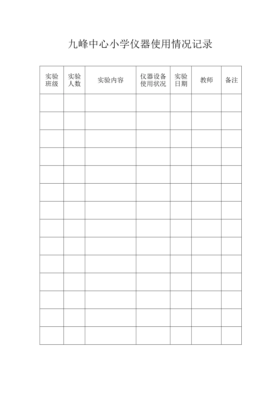 实验仪器使用情况记录_第1页