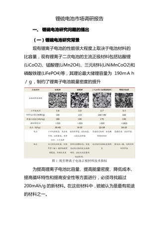 锂硫电池场调研报告