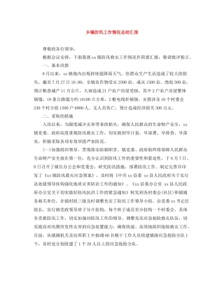 乡镇防汛工作情况总结汇报