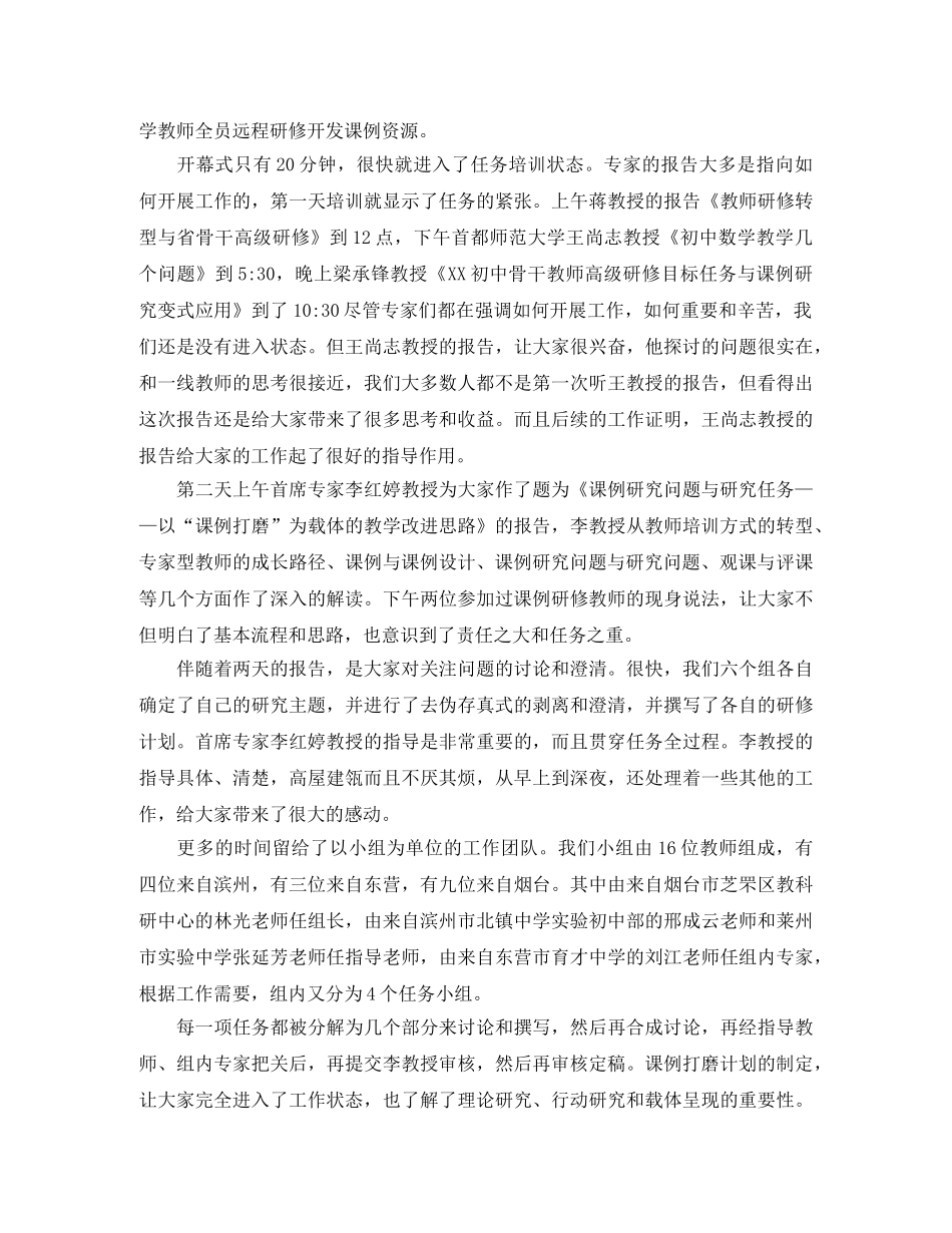 初中数学骨干教师研修班总结 _第2页