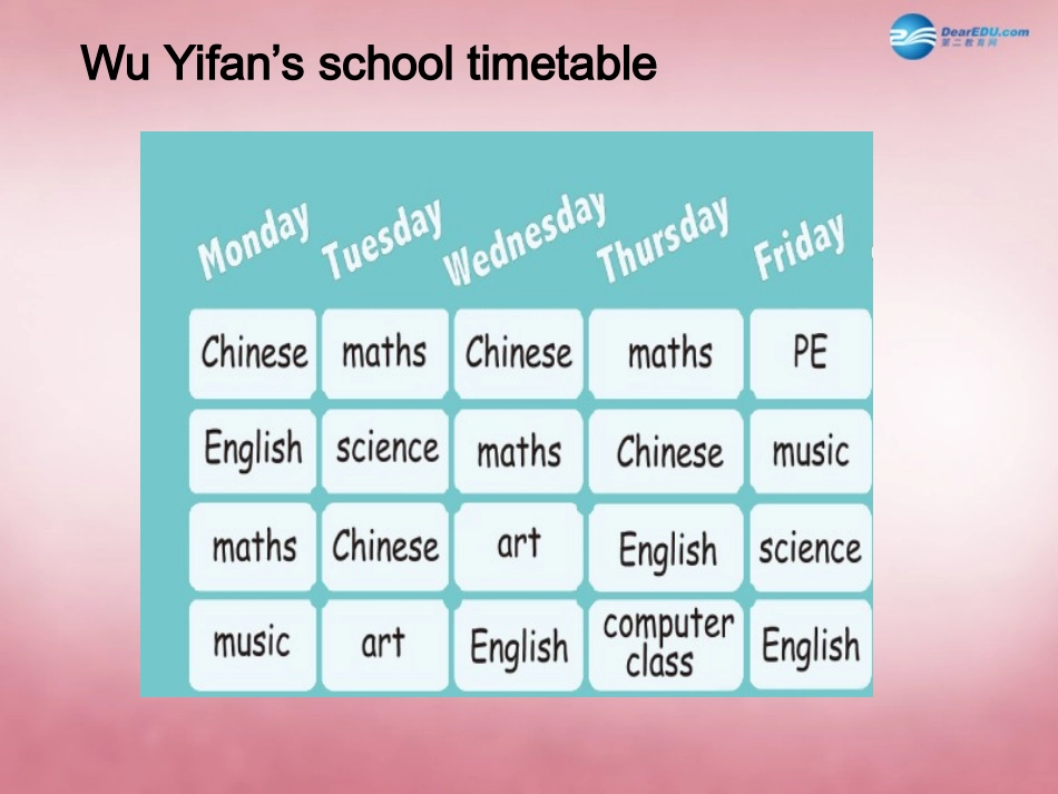 2014年秋五年级英语上册Unit2Myweek（第1课时）课件人教PEP_第3页