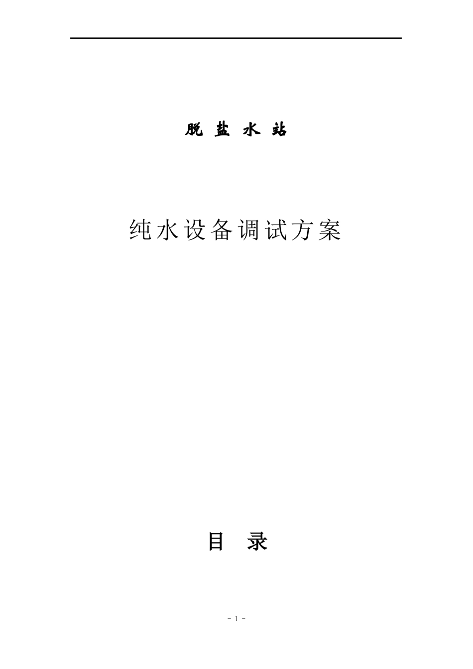 除盐水站纯水设备调试实施方案_第1页
