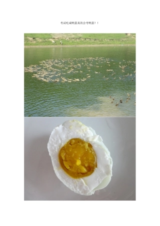 考试吃咸鸭蛋真的会考鸭蛋