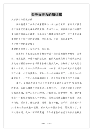 关于执行力的演讲稿