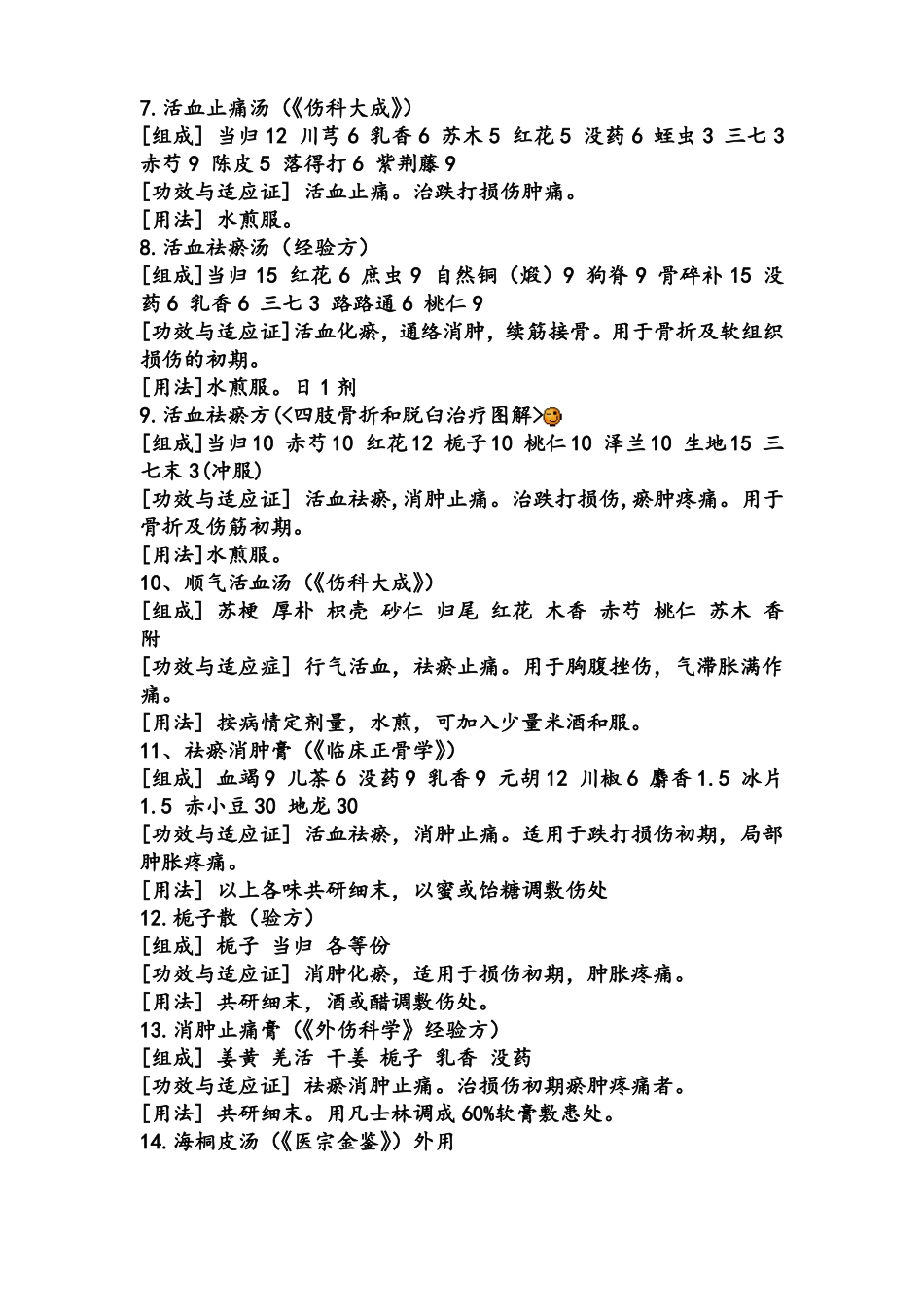 骨伤科常用方剂_第2页