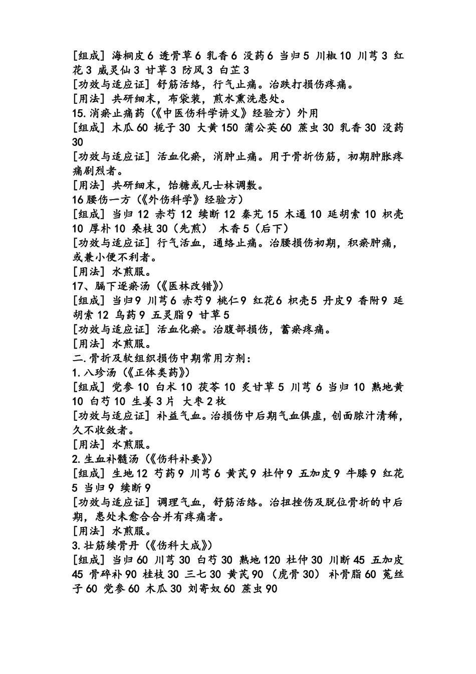 骨伤科常用方剂_第3页