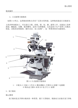 铣床操作说明