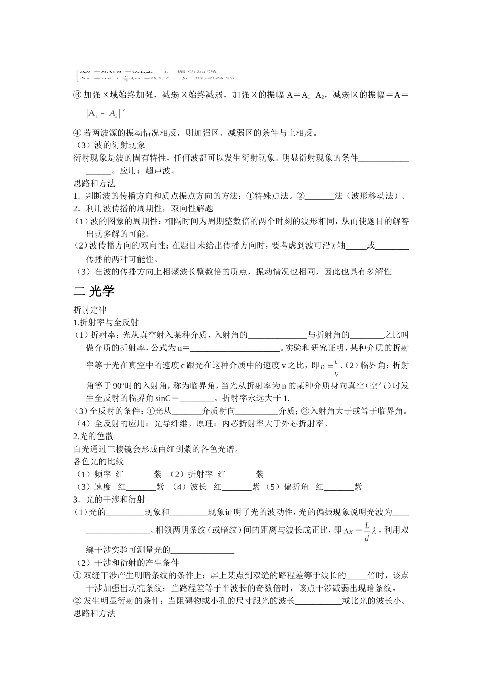 选修3-4期末复习知识清单_第2页