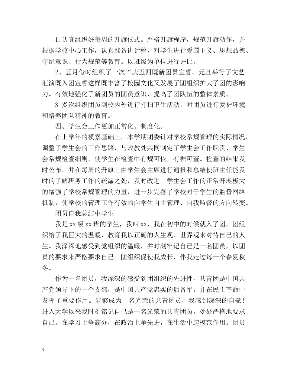 初中共青团员个人年终总结 (2) _第3页