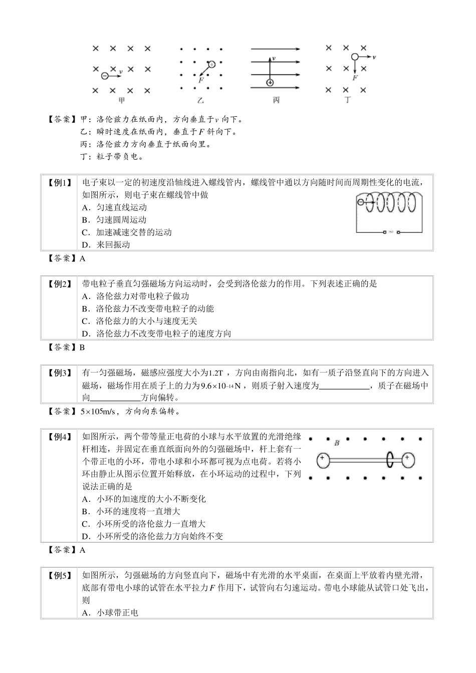 高二物理上册洛伦兹力知识总结_第2页