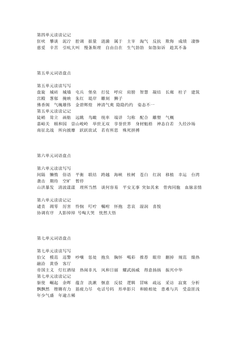 人教版四年级语文上册词语盘点_第2页