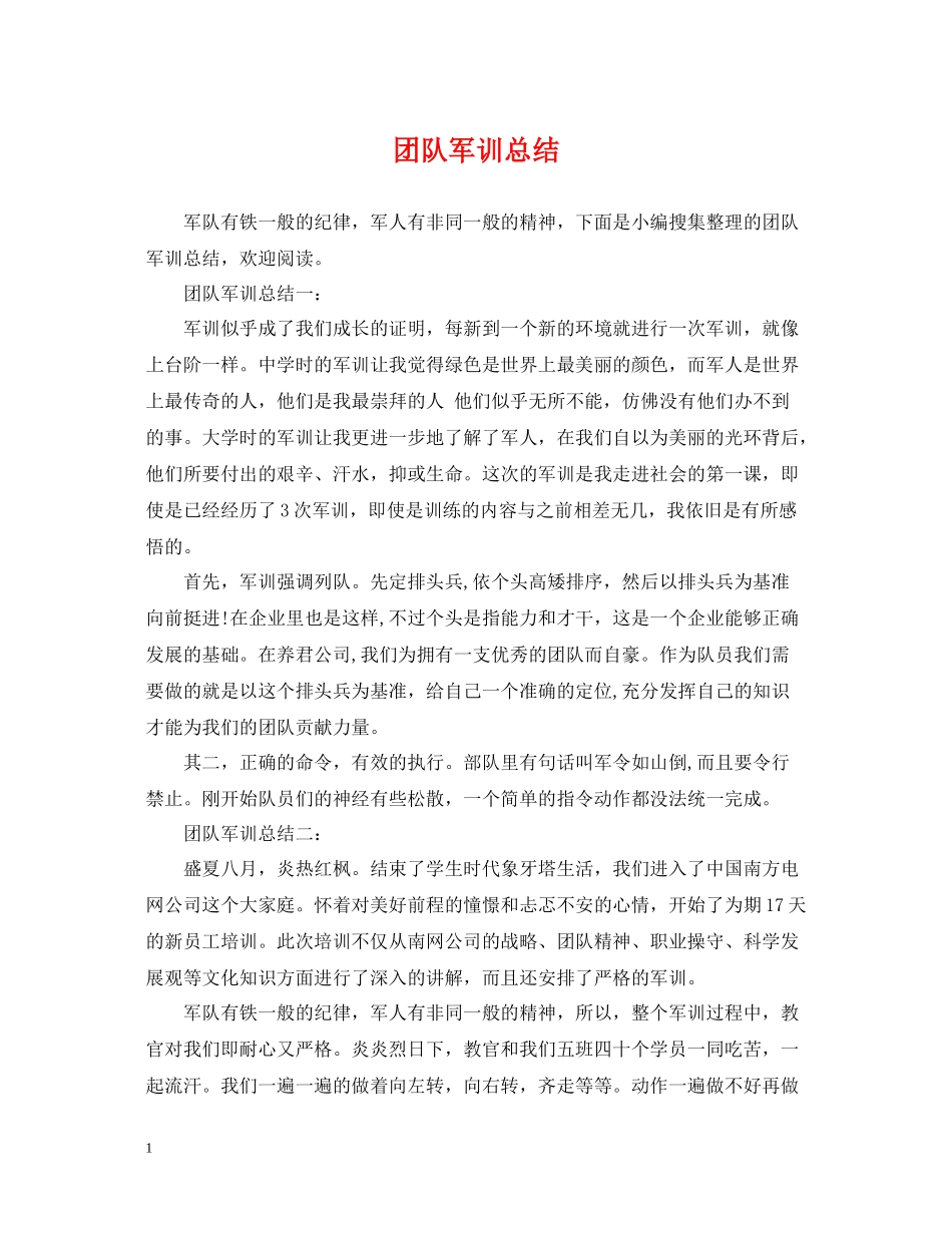 团队军训总结_第1页