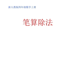 除数是两位数的除法