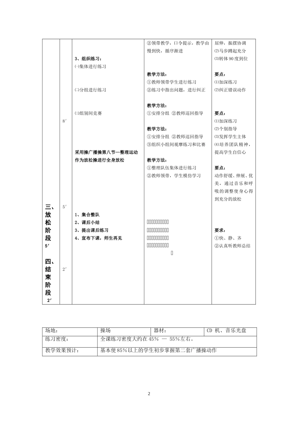 初一广播体操青春的_活力教案_第2页