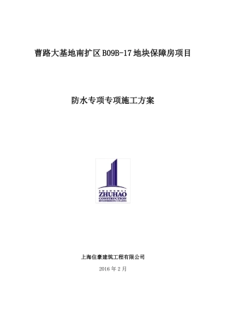 防水专项专项施工方案