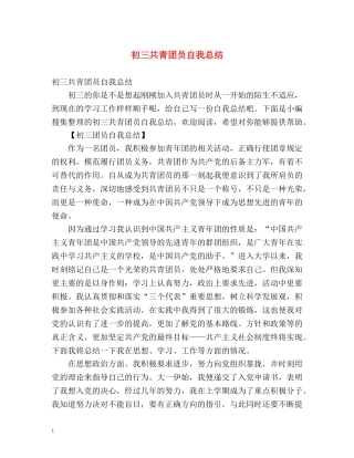 初三共青团员自我总结 (2) 