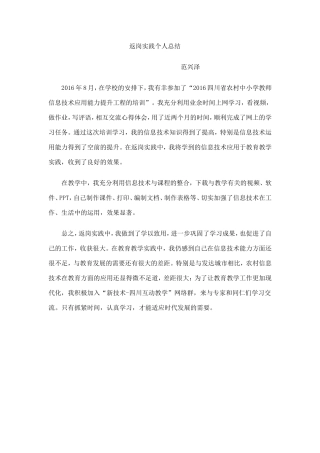 返岗实践个人总结