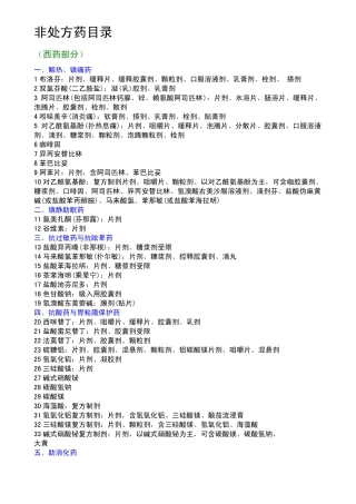 非处方药目录