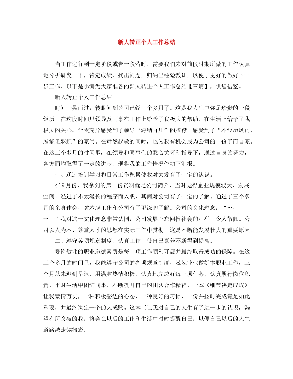 新人转正个人工作总结_第1页