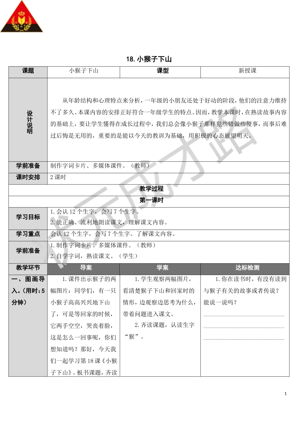 小猴子下山 ()_第1页