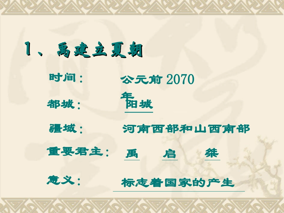 岳麓版历史七上第4课夏传子家天下（共21张PPT）_第3页