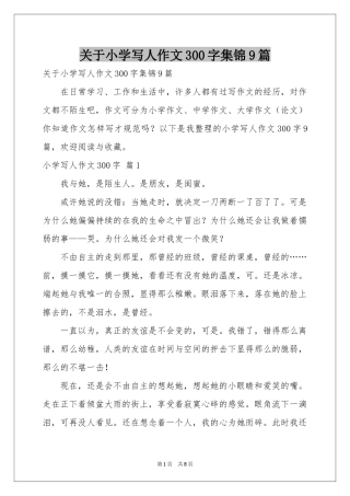 关于小学写人作文300字集锦9篇