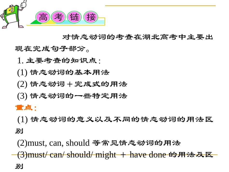 高考英语语法考点复习课件-情态动词_第2页