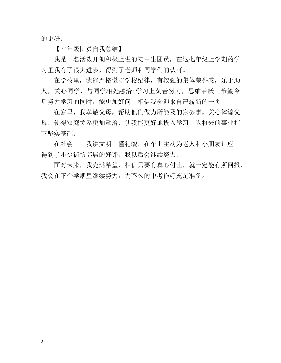 初一团员自我总结 _第3页
