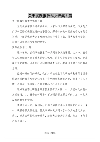 关于实践报告作文锦集6篇