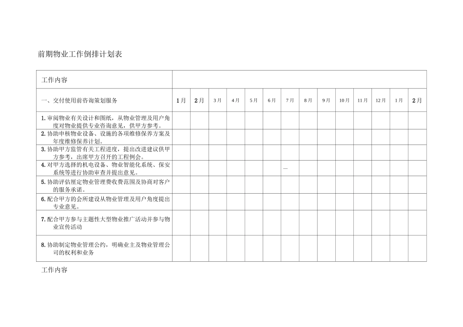 前期物业工作倒排计划表_第1页