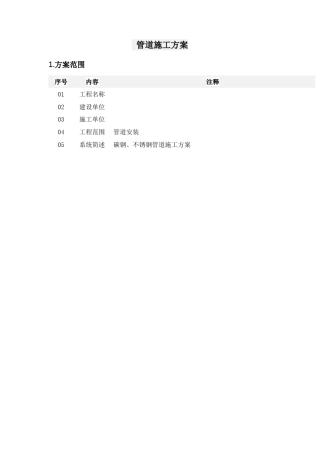 不锈钢管道施工方案