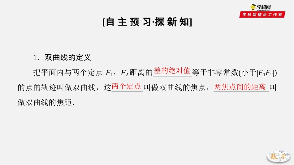 专题231双曲线及其标准方程（课件）-2019-2020学年上学期高二数学同步精品课堂（人教A版选修2-1）_第3页