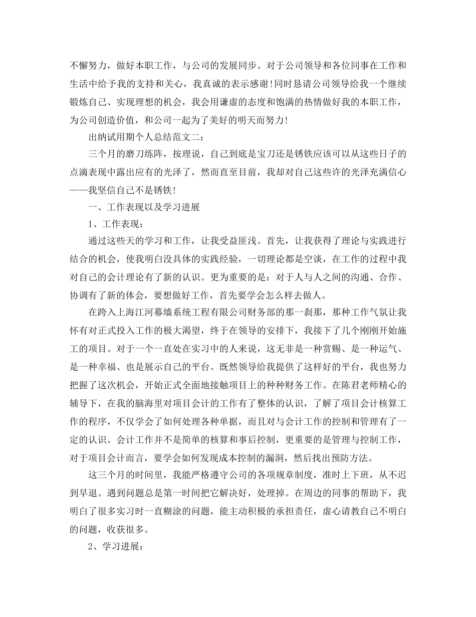 出纳试用期个人总结 _第2页